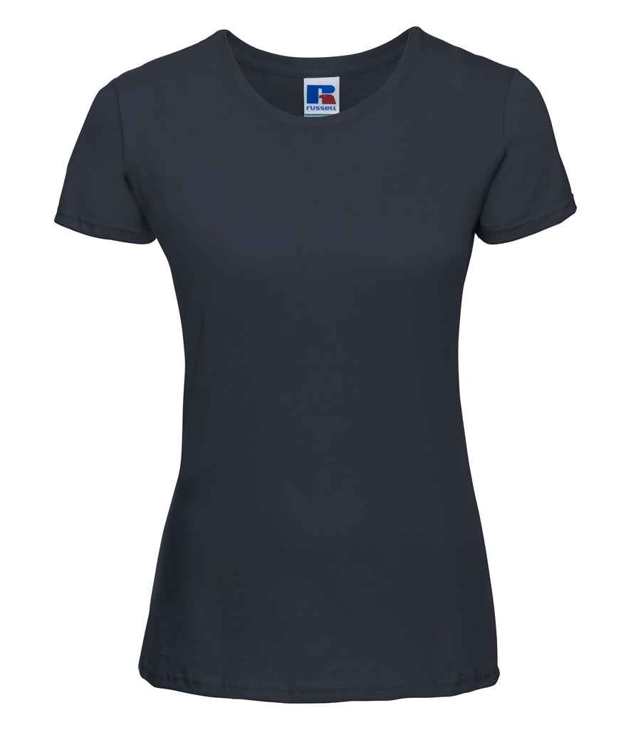 Russell Ladies Lightweight Slim T-Shirt in French Navy by Russell — Custom branded clothing by Print Press, featuring premium embroidery produced in our specialist print lab in the UK.