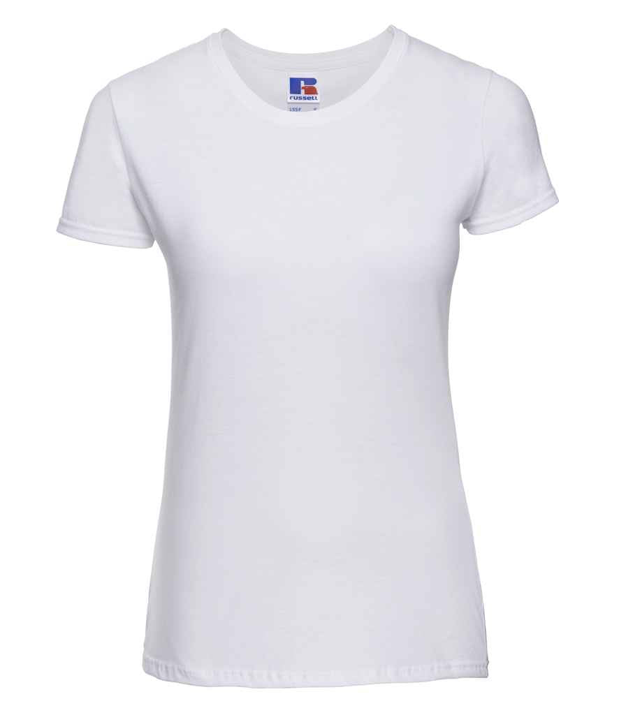 Russell Ladies Lightweight Slim T-Shirt in White by Russell — Custom branded clothing by Print Press, featuring premium embroidery produced in our specialist print lab in the UK.