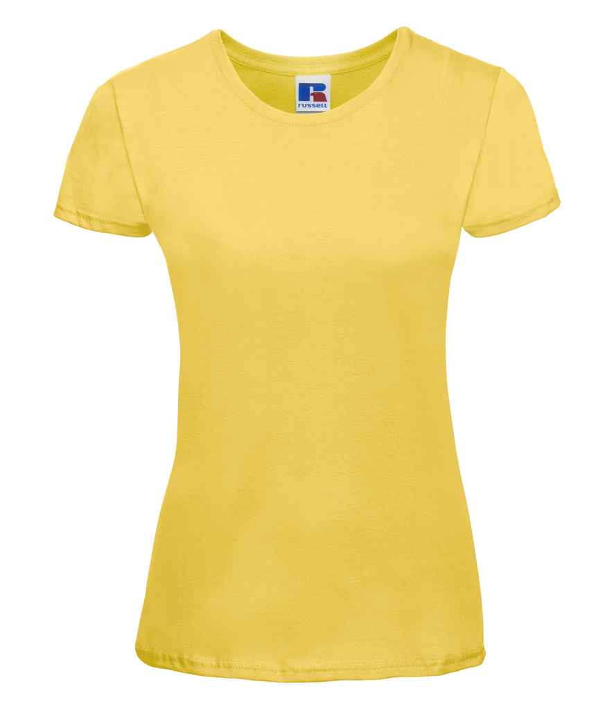 Russell Ladies Lightweight Slim T-Shirt in Yellow by Russell — Custom branded clothing by Print Press, featuring premium embroidery produced in our specialist print lab in the UK.