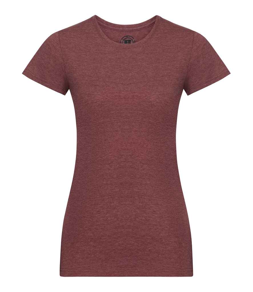 Russell Ladies HD T-Shirt in Maroon Marl by Russell — Custom branded clothing by Print Press, featuring premium embroidery produced in our specialist print lab in the UK.