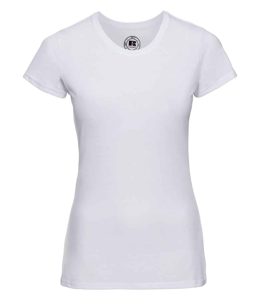 Russell Ladies HD T-Shirt in White by Russell — Custom branded clothing by Print Press, featuring premium embroidery produced in our specialist print lab in the UK.