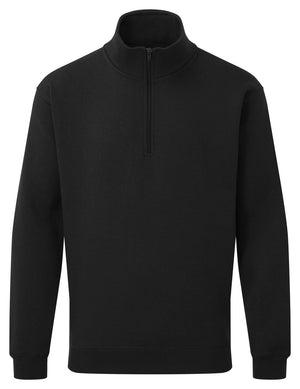 Fort Workforce 1/4 Zip Sweatshirt in BLACK by FORT — Custom branded clothing by Print Press, featuring premium embroidery produced in our specialist print lab in the UK.