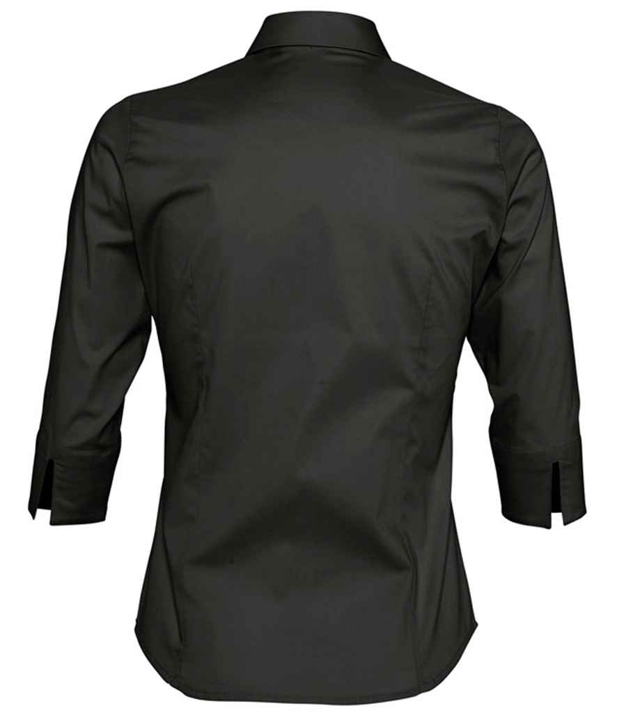 SOL'S Ladies Effect 3/4 Sleeve Fitted Shirt in by SOL'S — Custom branded clothing by Print Press, featuring premium embroidery produced in our specialist print lab in the UK.