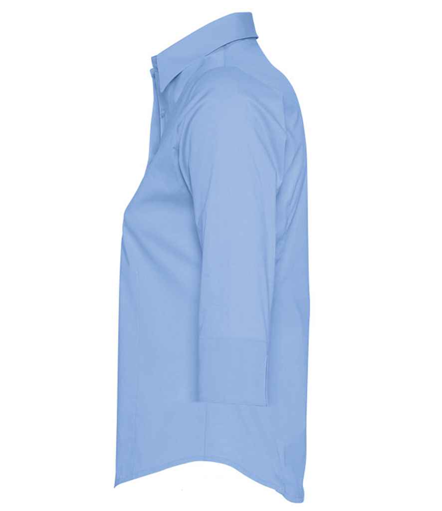 SOL'S Ladies Effect 3/4 Sleeve Fitted Shirt in by SOL'S — Custom branded clothing by Print Press, featuring premium embroidery produced in our specialist print lab in the UK.