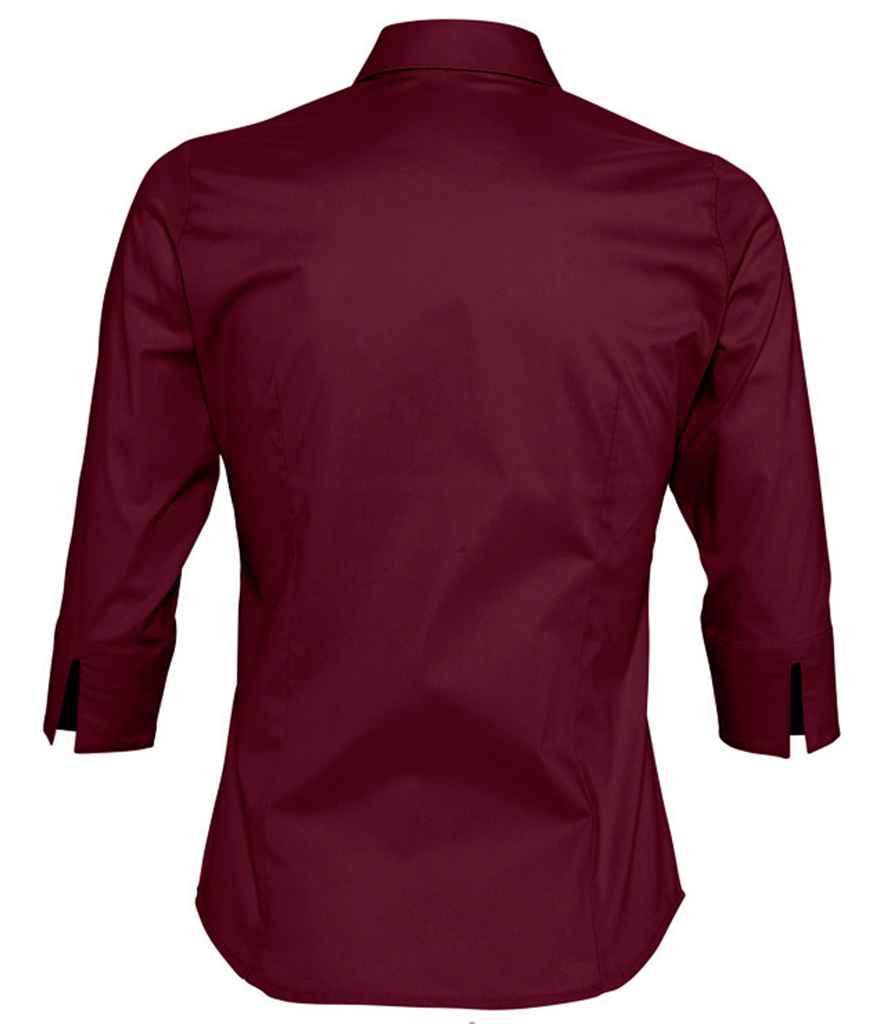 SOL'S Ladies Effect 3/4 Sleeve Fitted Shirt in by SOL'S — Custom branded clothing by Print Press, featuring premium embroidery produced in our specialist print lab in the UK.
