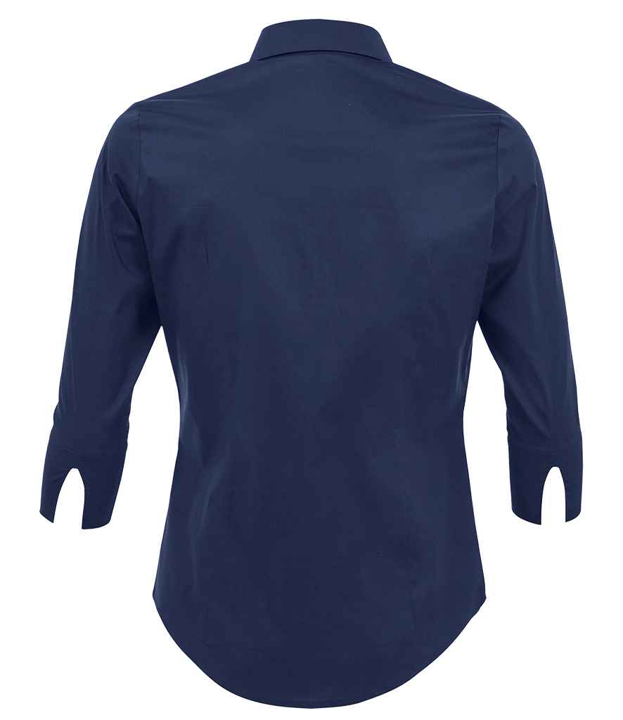 SOL'S Ladies Effect 3/4 Sleeve Fitted Shirt in by SOL'S — Custom branded clothing by Print Press, featuring premium embroidery produced in our specialist print lab in the UK.