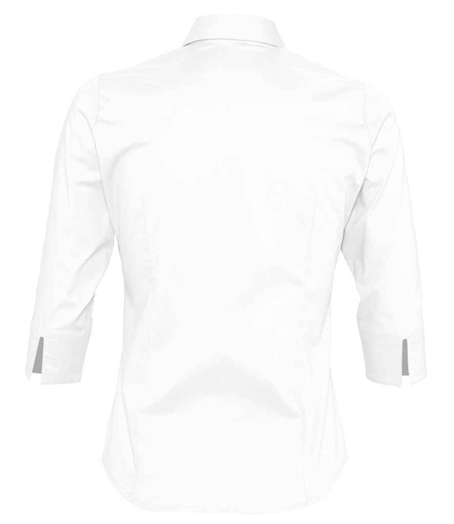 SOL'S Ladies Effect 3/4 Sleeve Fitted Shirt in by SOL'S — Custom branded clothing by Print Press, featuring premium embroidery produced in our specialist print lab in the UK.