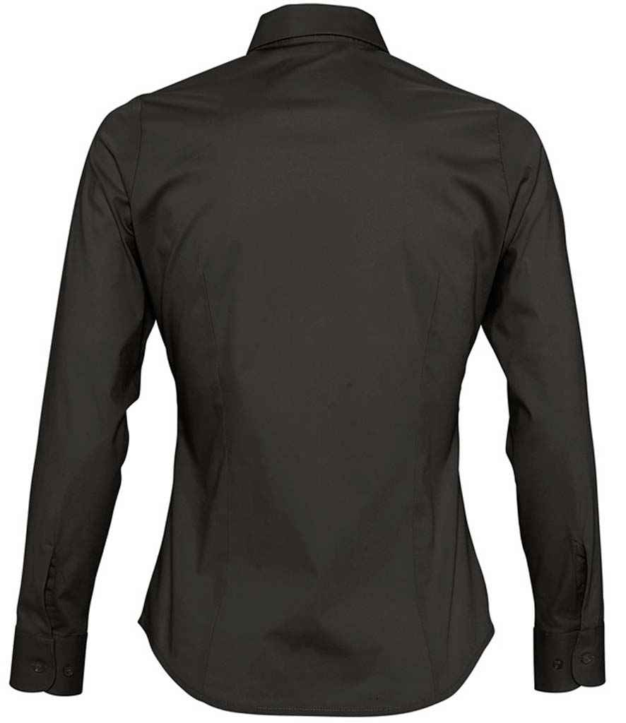SOL'S Ladies Eden Long Sleeve Fitted Shirt in by SOL'S — Custom branded clothing by Print Press, featuring premium embroidery produced in our specialist print lab in the UK.