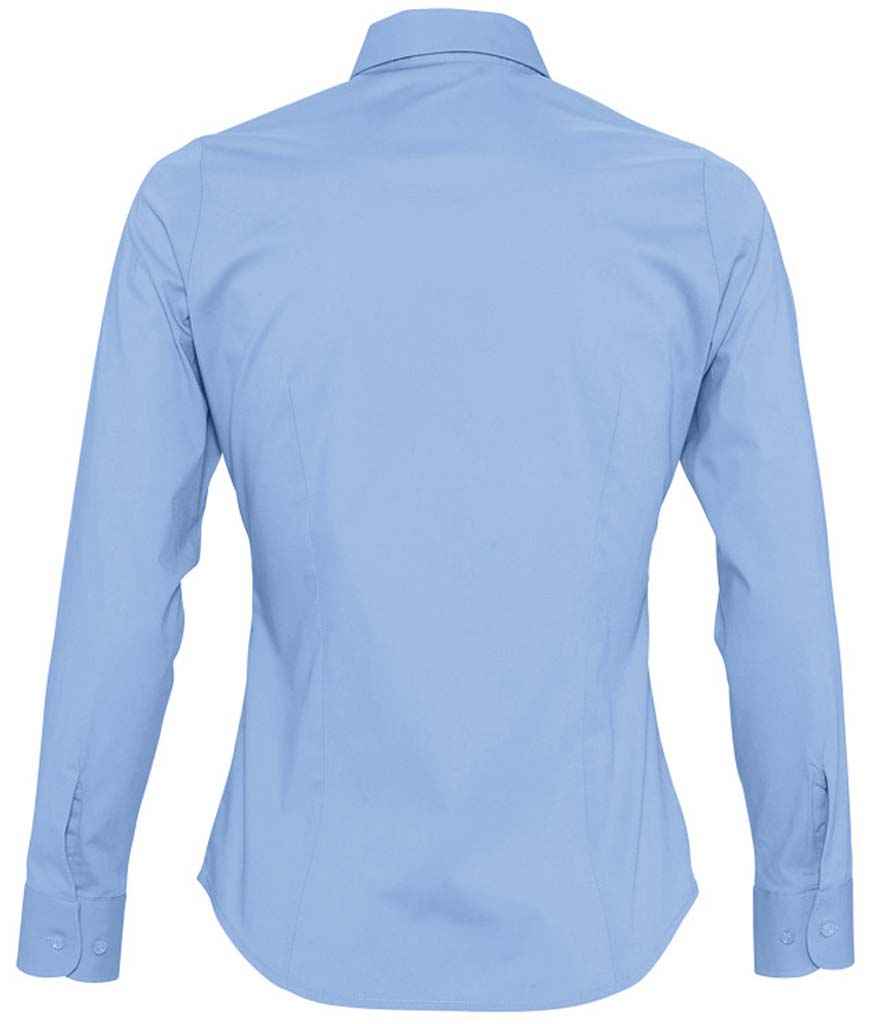 SOL'S Ladies Eden Long Sleeve Fitted Shirt in by SOL'S — Custom branded clothing by Print Press, featuring premium embroidery produced in our specialist print lab in the UK.