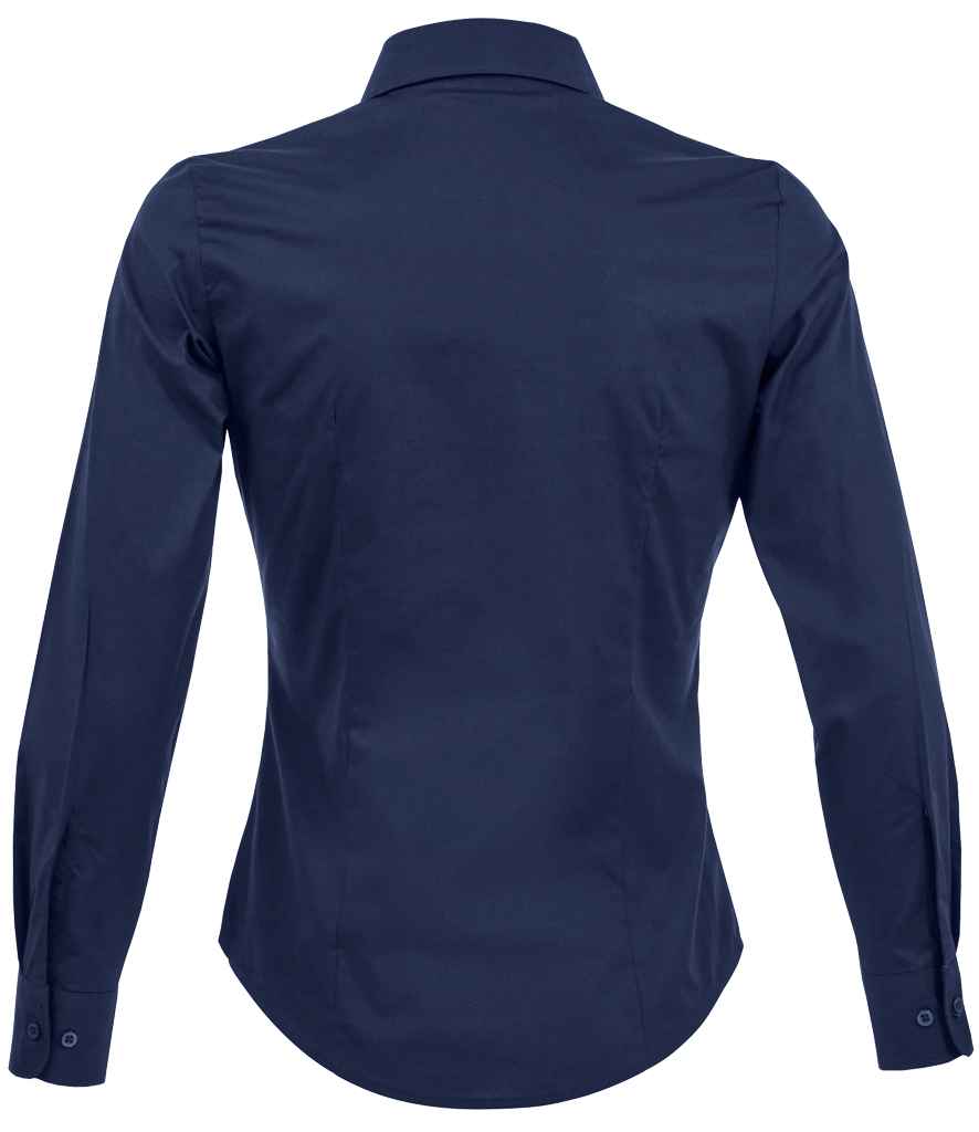 SOL'S Ladies Eden Long Sleeve Fitted Shirt in by SOL'S — Custom branded clothing by Print Press, featuring premium embroidery produced in our specialist print lab in the UK.
