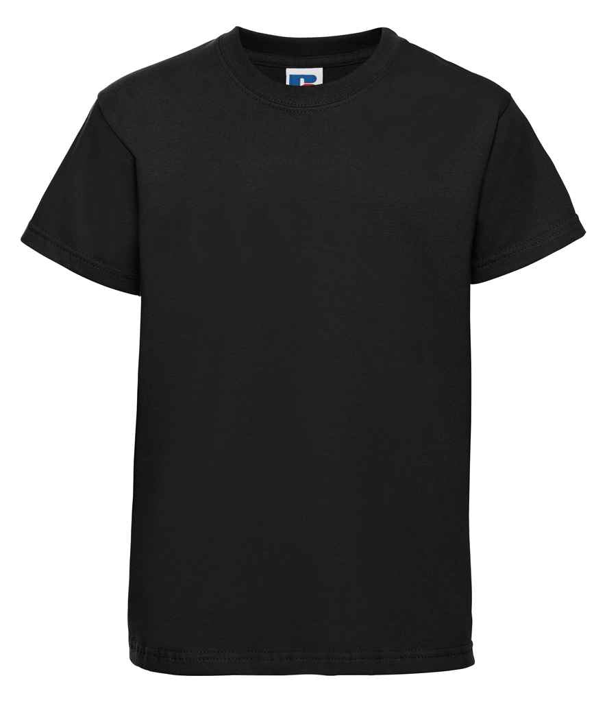 Russell Schoolgear Kids Classic Ringspun T-Shirt in Black by Russell — Custom branded clothing by Print Press, featuring premium embroidery produced in our specialist print lab in the UK.