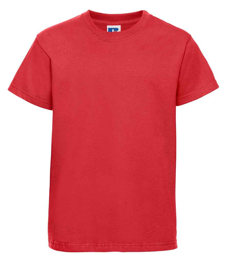 Russell Schoolgear Kids Classic Ringspun T-Shirt in Bright Red by Russell — Custom branded clothing by Print Press, featuring premium embroidery produced in our specialist print lab in the UK.