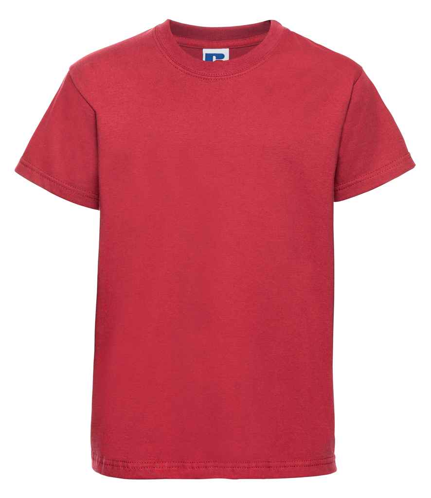 Russell Schoolgear Kids Classic Ringspun T-Shirt in Classic Red by Russell — Custom branded clothing by Print Press, featuring premium embroidery produced in our specialist print lab in the UK.