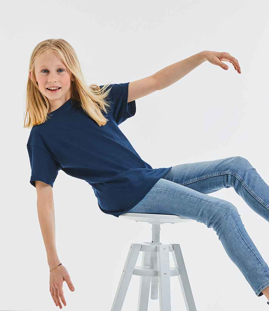 Russell Schoolgear Kids Classic Ringspun T-Shirt in French Navy by Russell — Custom branded clothing by Print Press, featuring premium embroidery produced in our specialist print lab in the UK.