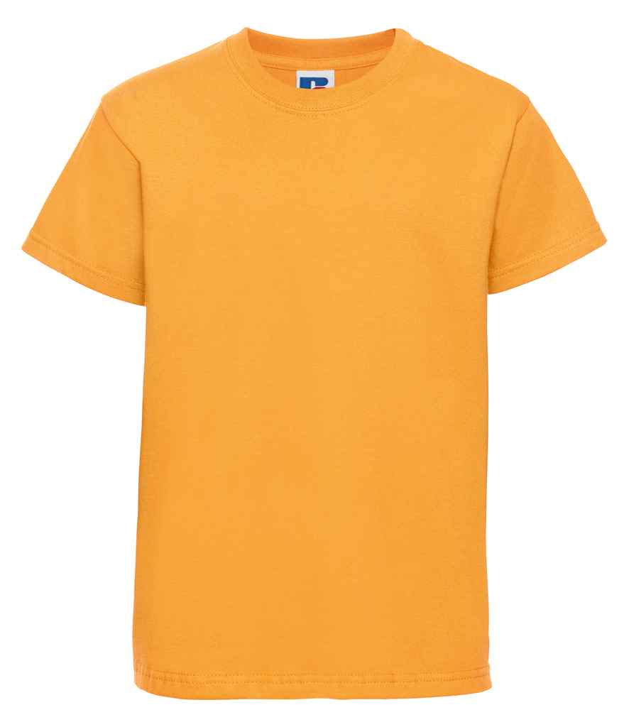 Russell Schoolgear Kids Classic Ringspun T-Shirt in Pure Gold by Russell — Custom branded clothing by Print Press, featuring premium embroidery produced in our specialist print lab in the UK.