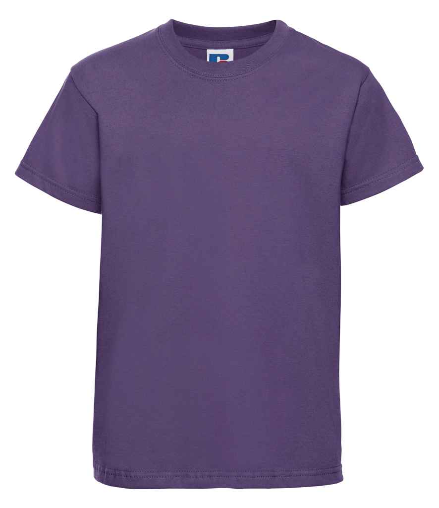Russell Schoolgear Kids Classic Ringspun T-Shirt in Purple by Russell — Custom branded clothing by Print Press, featuring premium embroidery produced in our specialist print lab in the UK.