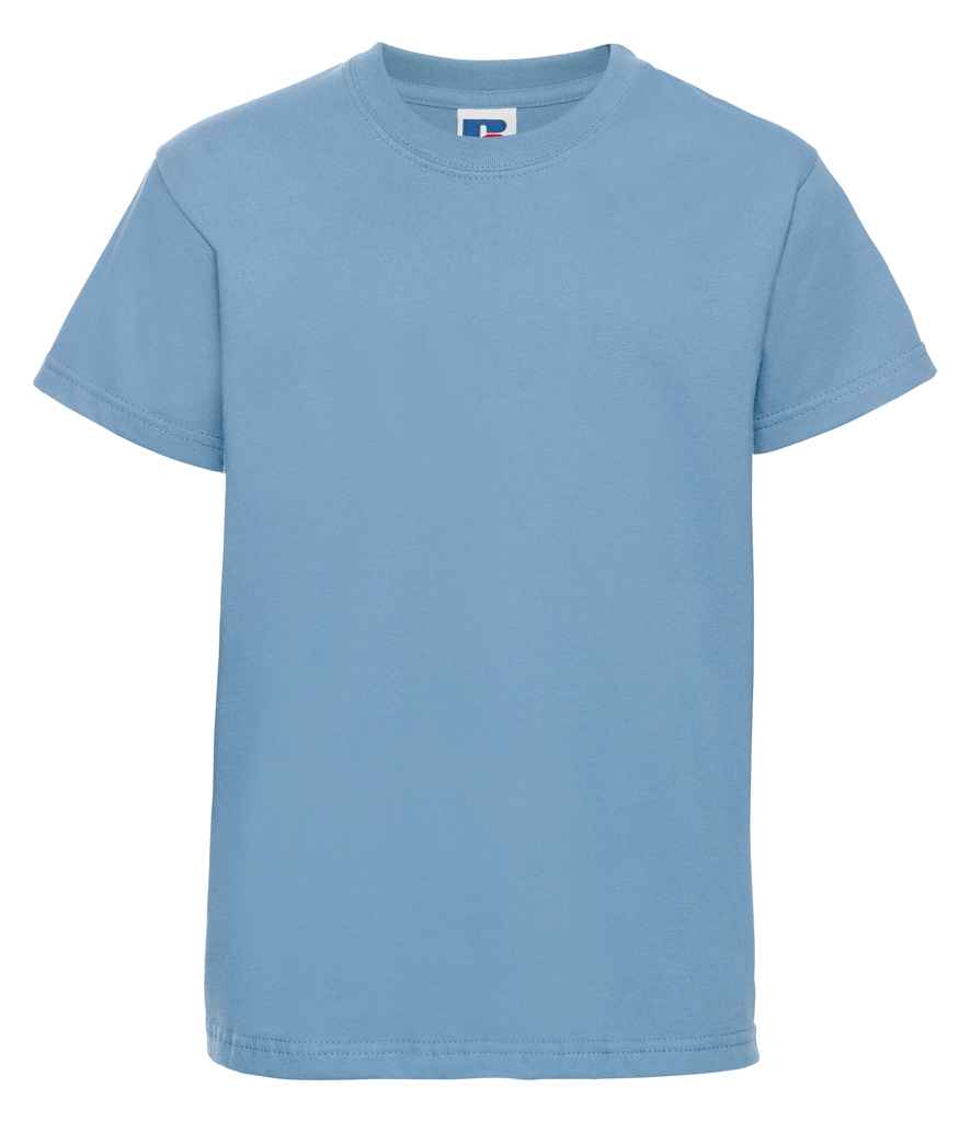 Russell Schoolgear Kids Classic Ringspun T-Shirt in Sky Blue by Russell — Custom branded clothing by Print Press, featuring premium embroidery produced in our specialist print lab in the UK.