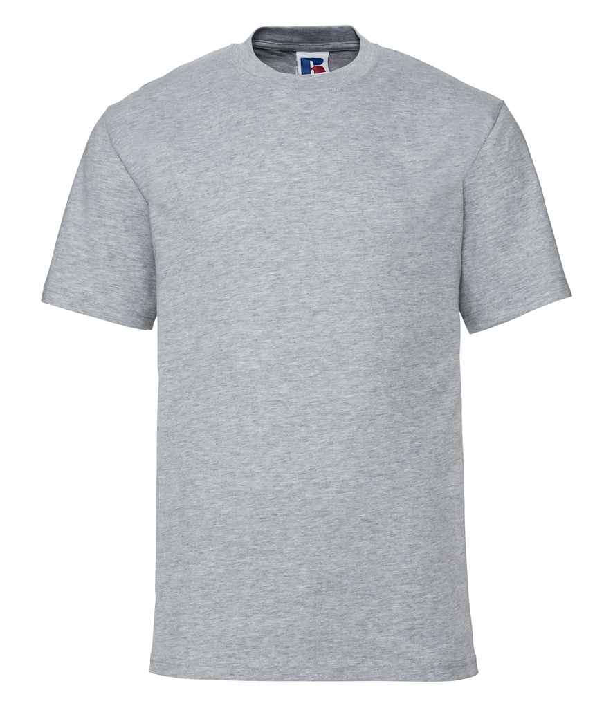 Russell Classic Ringspun T-Shirt in Light Oxford by Russell — Custom branded clothing by Print Press, featuring premium embroidery produced in our specialist print lab in the UK.