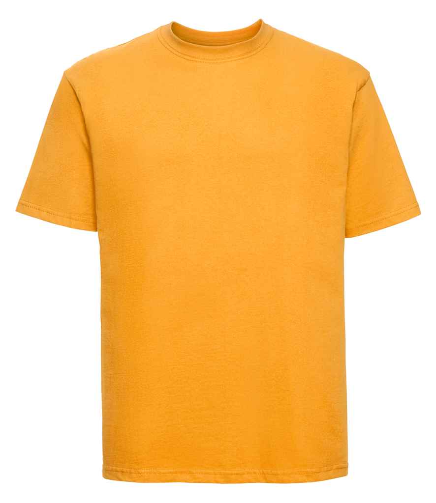 Russell Classic Ringspun T-Shirt in Pure Gold by Russell — Custom branded clothing by Print Press, featuring premium embroidery produced in our specialist print lab in the UK.