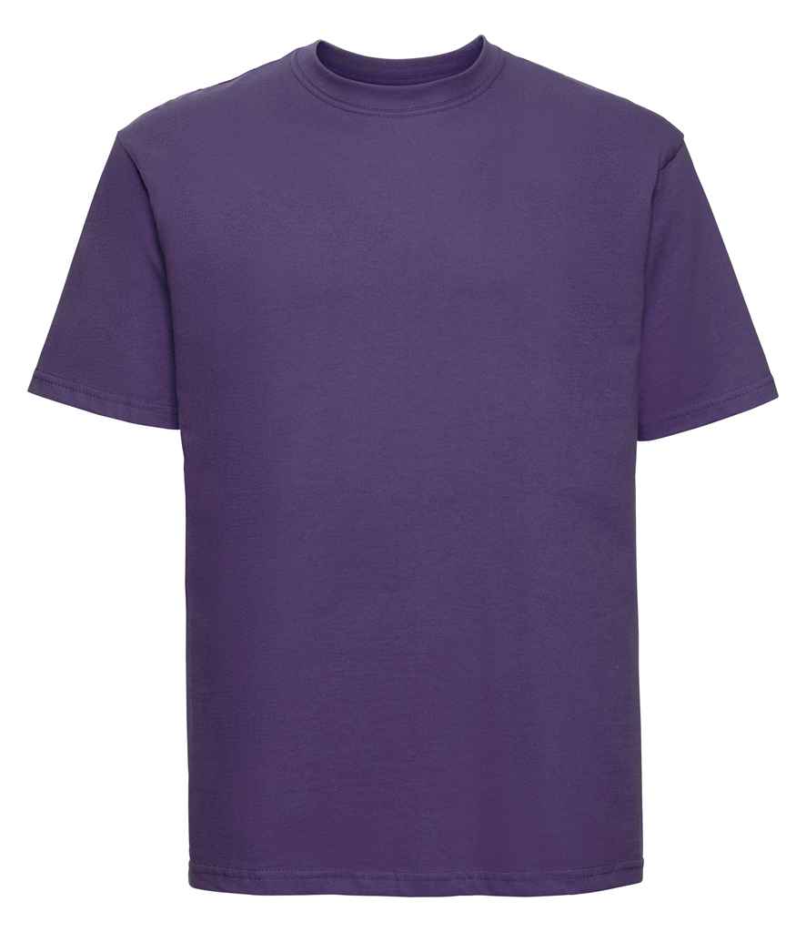 Russell Classic Ringspun T-Shirt in Purple by Russell — Custom branded clothing by Print Press, featuring premium embroidery produced in our specialist print lab in the UK.