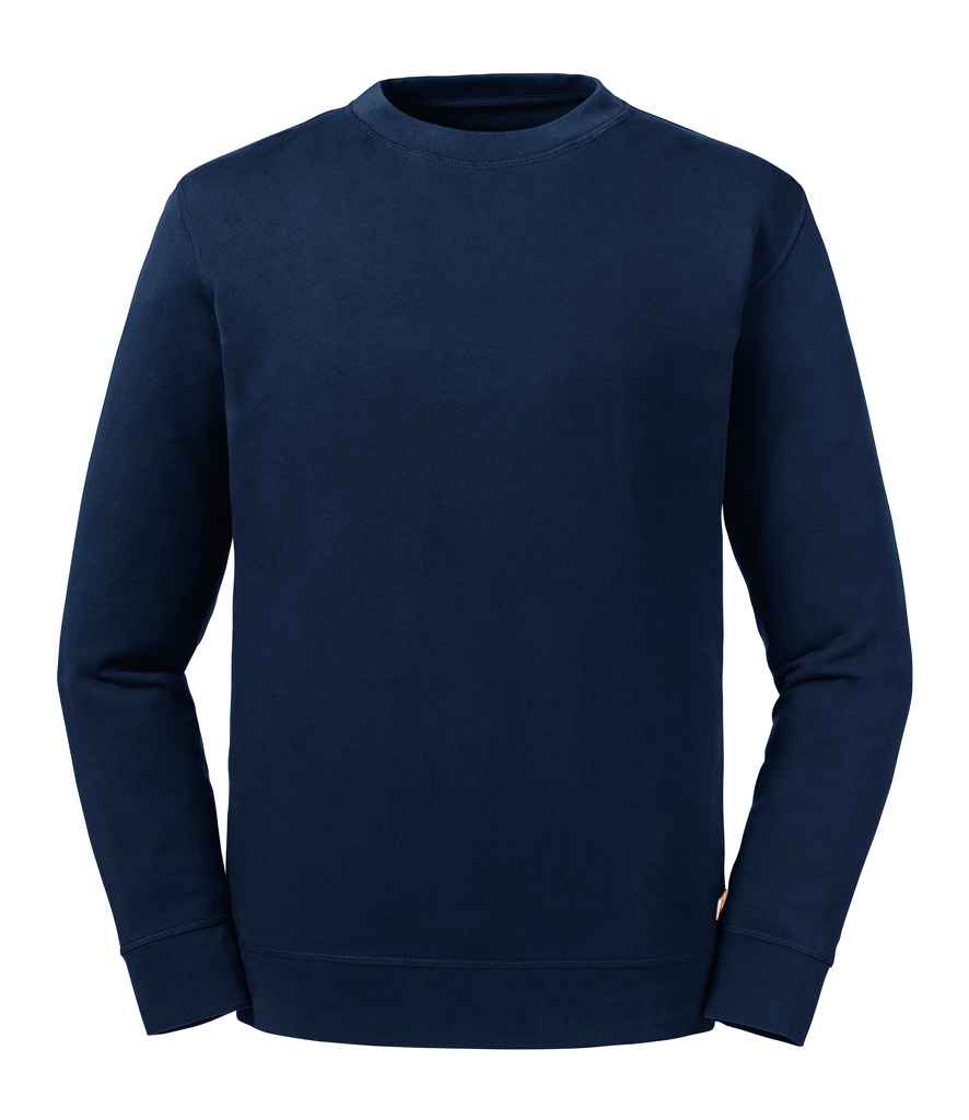 Russell Pure Organic Reversible Sweatshirt in French Navy by Russell — Custom branded clothing by Print Press, featuring premium embroidery produced in our specialist print lab in the UK.