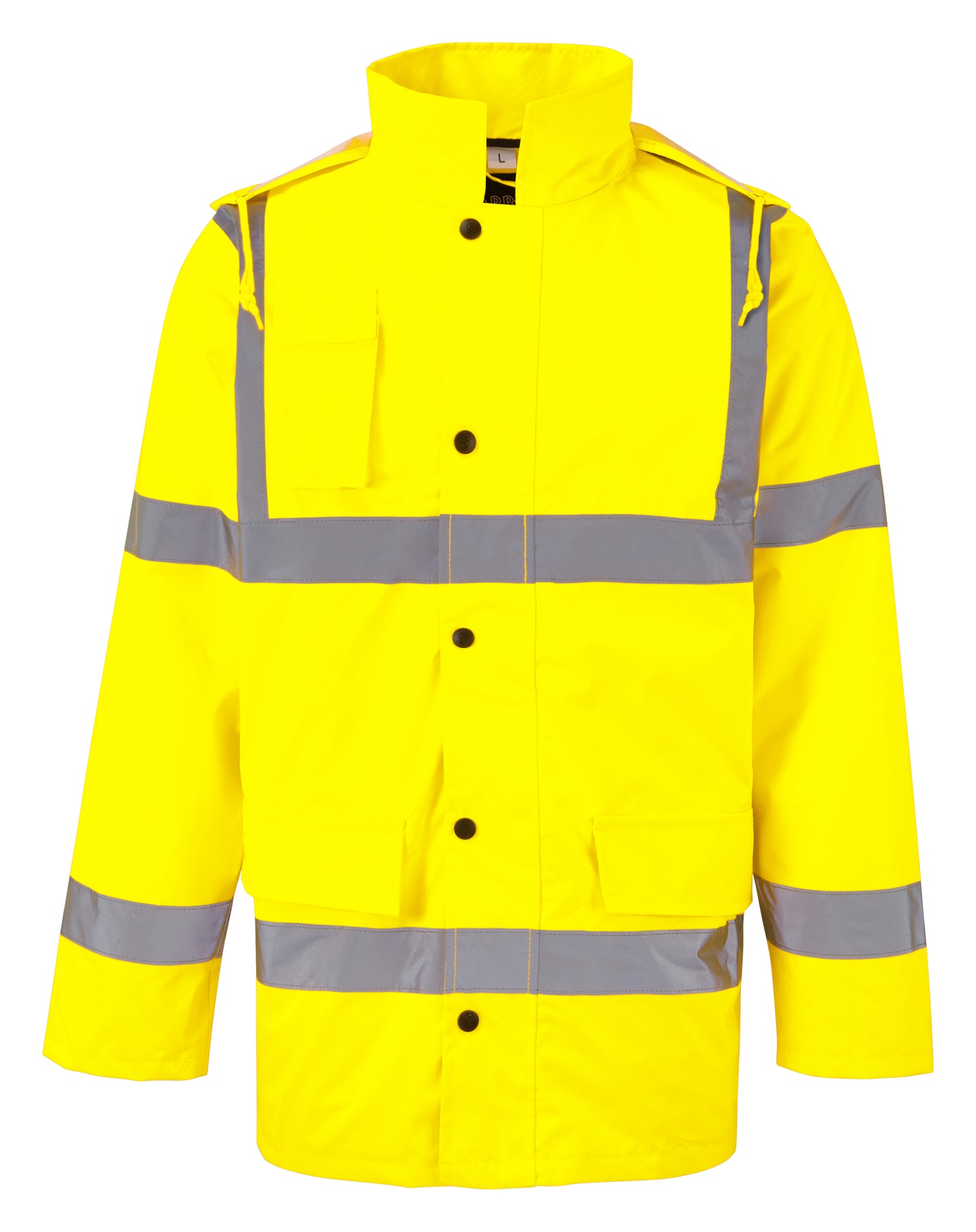 Hi Vis Motorway Jacket in YELLOW by FORT — Custom branded clothing by Print Press, featuring premium embroidery produced in our specialist print lab in the UK.