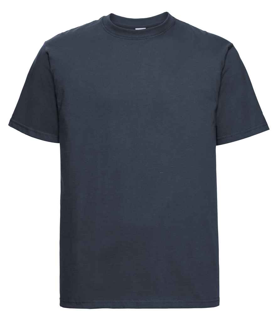 Russell Classic Heavyweight Combed Cotton T-Shirt in French Navy by Russell — Custom branded clothing by Print Press, featuring premium embroidery produced in our specialist print lab in the UK.