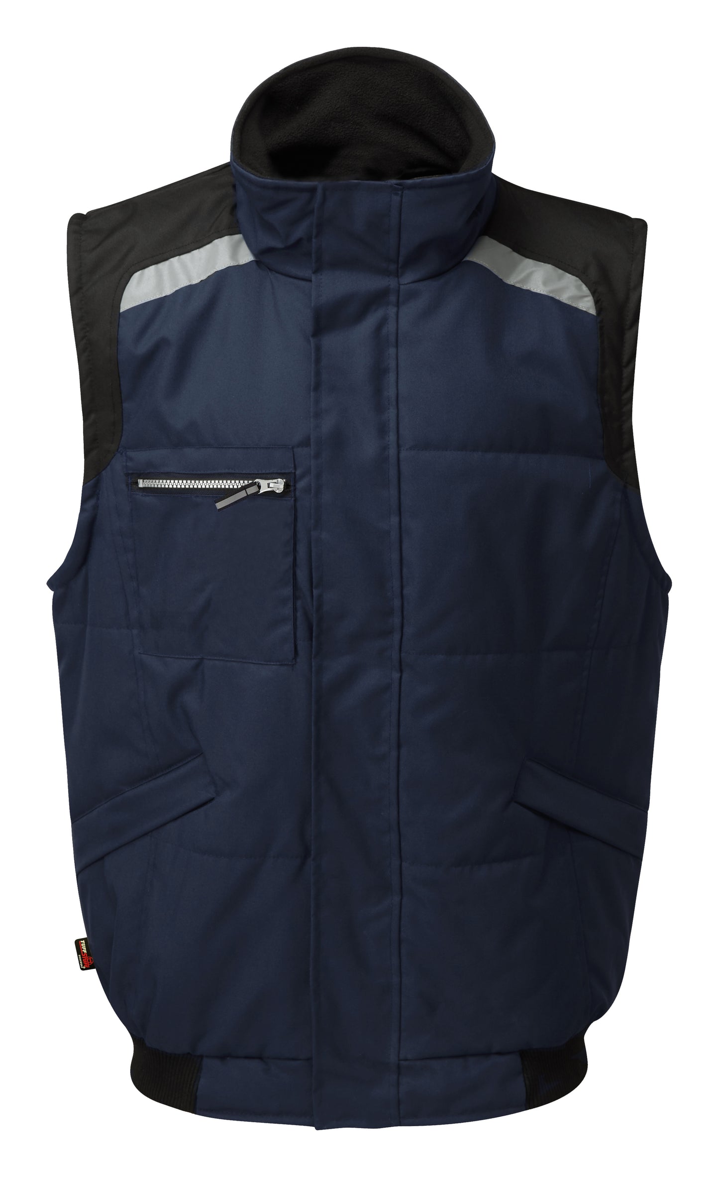 Tuffstuff Pro Work Bodywarmer in NAVY BLUE by TUFFSTUFF — Custom branded clothing by Print Press, featuring premium embroidery produced in our specialist print lab in the UK.