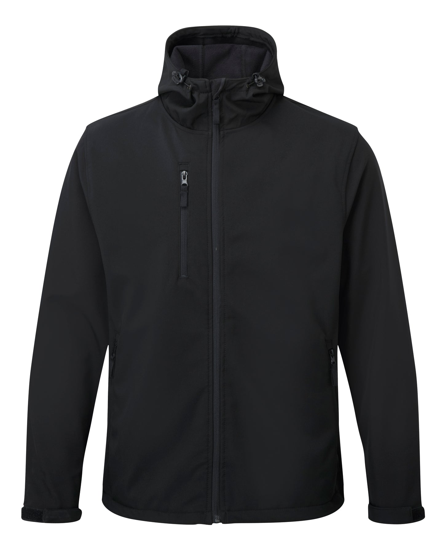 Fort Holkham Hooded Softshell Jacket in BLACK by FORT — Custom branded clothing by Print Press, featuring premium embroidery produced in our specialist print lab in the UK.