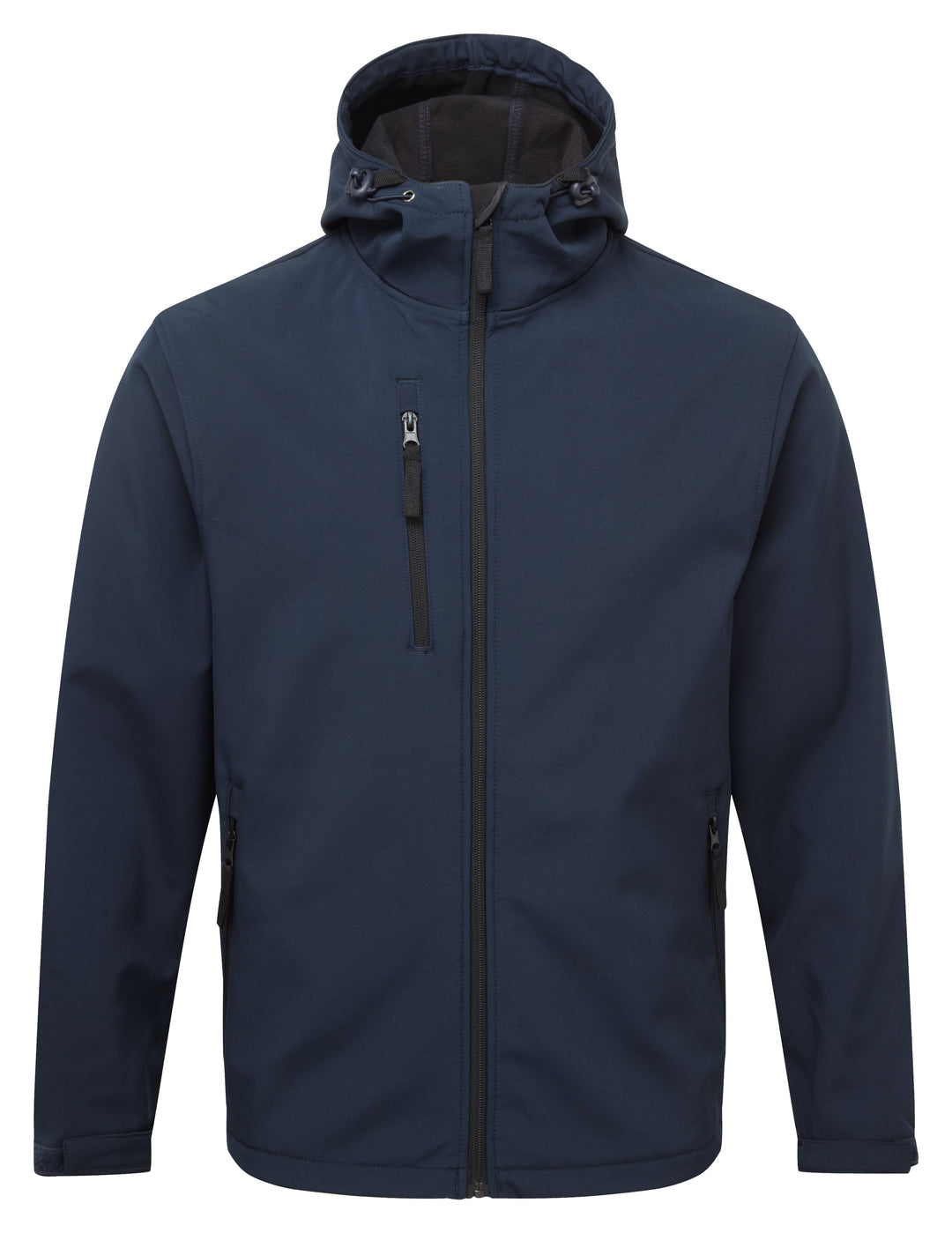 Fort Holkham Hooded Softshell Jacket in NAVY BLUE by FORT — Custom branded clothing by Print Press, featuring premium embroidery produced in our specialist print lab in the UK.