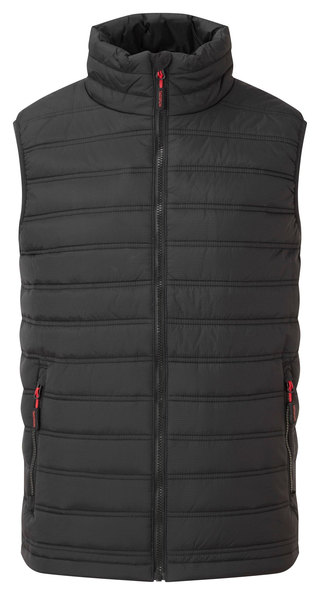 Tuffstuff Elite Bodywarmer in BLACK by TUFFSTUFF — Custom branded clothing by Print Press, featuring premium embroidery produced in our specialist print lab in the UK.