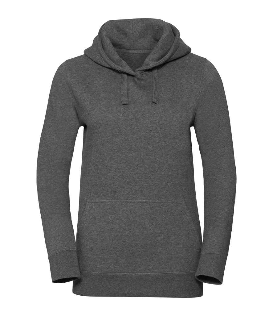 Russell Ladies Authentic Melange Hoodie in Carbon Melange by Russell — Custom branded clothing by Print Press, featuring premium embroidery produced in our specialist print lab in the UK.