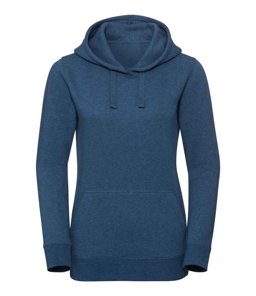 Russell Ladies Authentic Melange Hoodie in Ocean Melange by Russell — Custom branded clothing by Print Press, featuring premium embroidery produced in our specialist print lab in the UK.