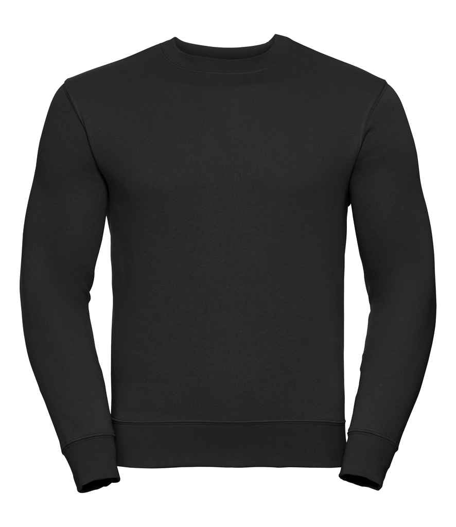 Russell Authentic Sweatshirt in Black by Russell — Custom branded clothing by Print Press, featuring premium embroidery produced in our specialist print lab in the UK.