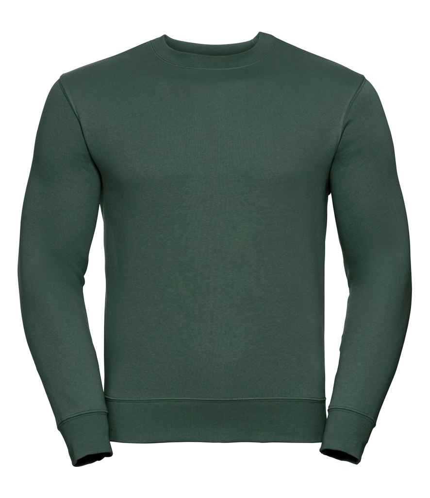 Russell Authentic Sweatshirt in Bottle Green by Russell — Custom branded clothing by Print Press, featuring premium embroidery produced in our specialist print lab in the UK.
