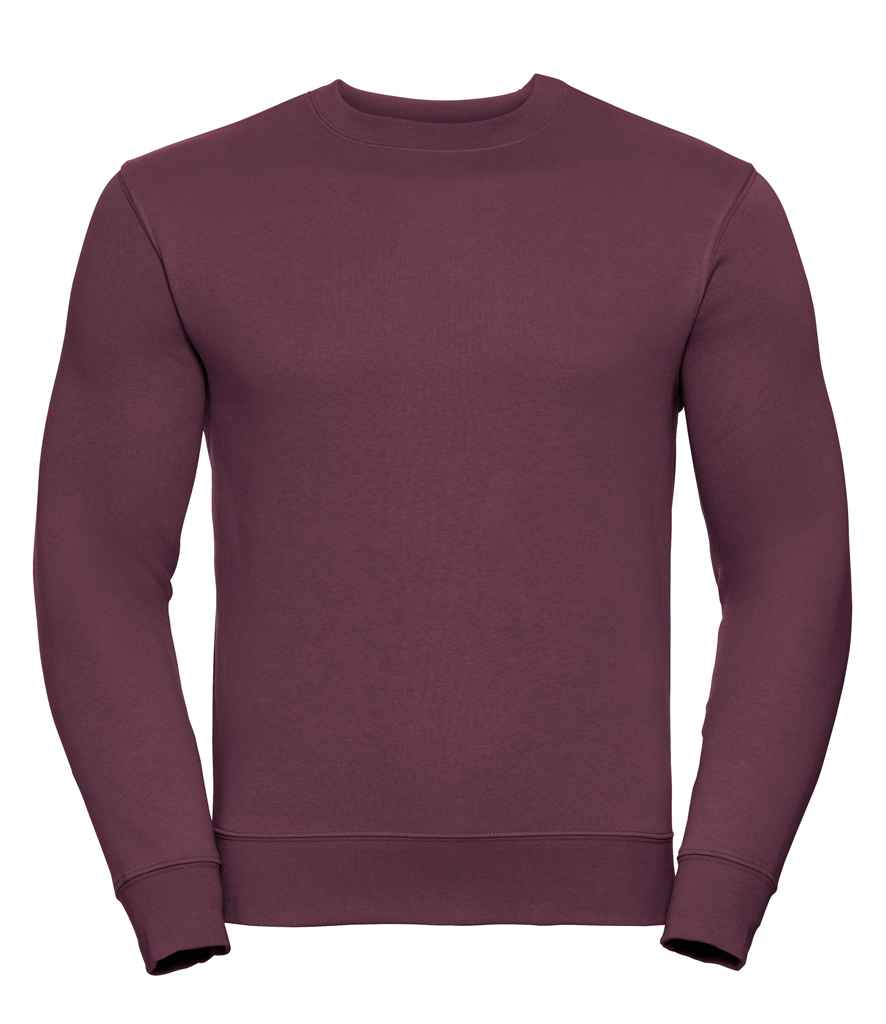 Russell Authentic Sweatshirt in Burgundy by Russell — Custom branded clothing by Print Press, featuring premium embroidery produced in our specialist print lab in the UK.