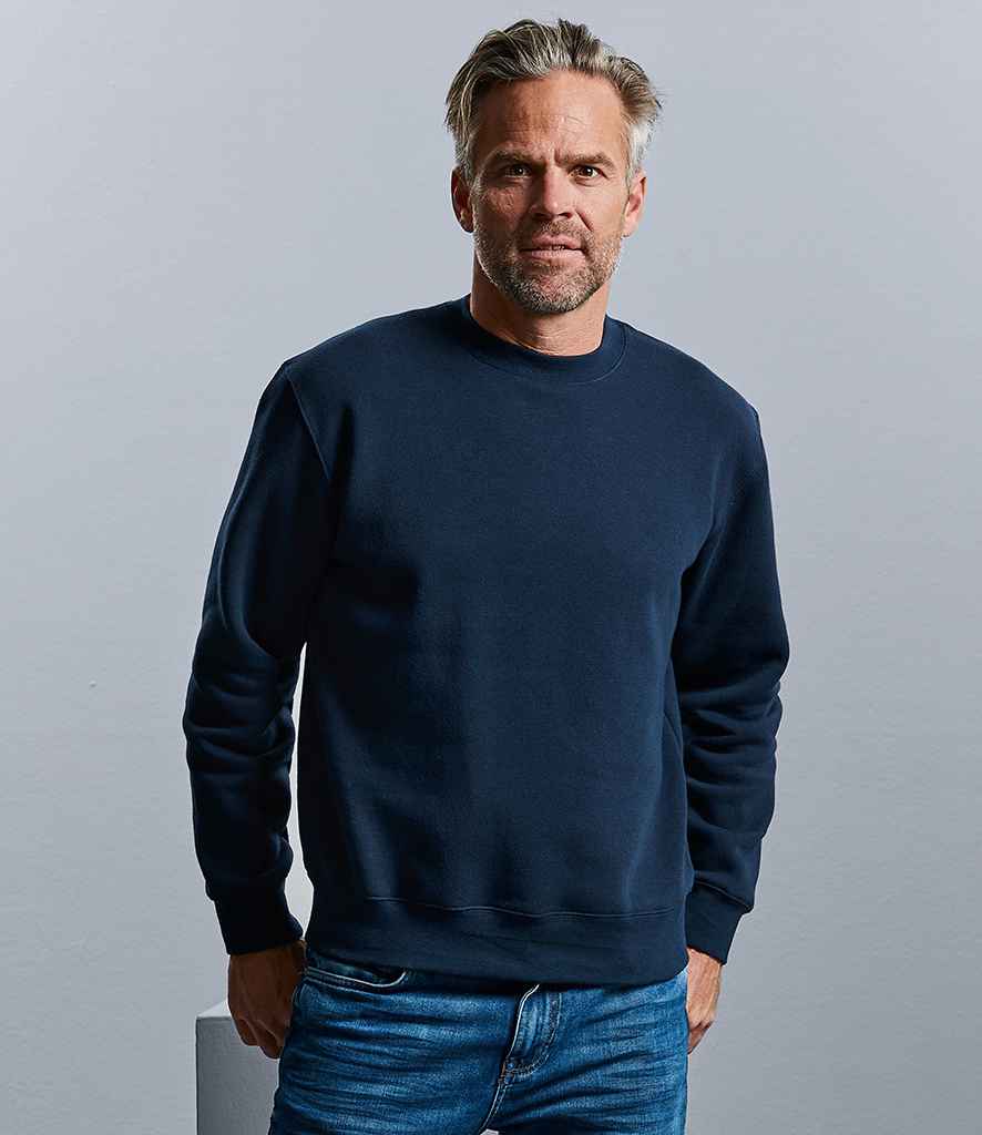 Russell Authentic Sweatshirt in French Navy by Russell — Custom branded clothing by Print Press, featuring premium embroidery produced in our specialist print lab in the UK.