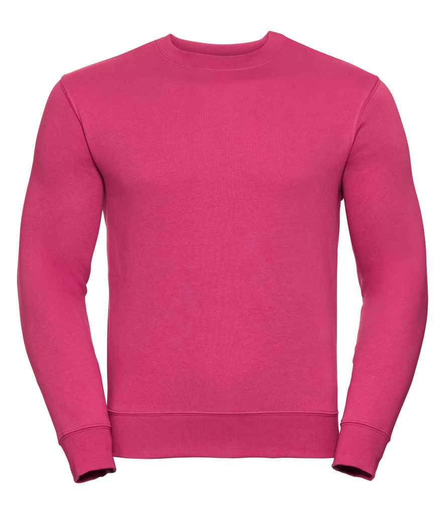 Russell Authentic Sweatshirt in Fuchsia by Russell — Custom branded clothing by Print Press, featuring premium embroidery produced in our specialist print lab in the UK.