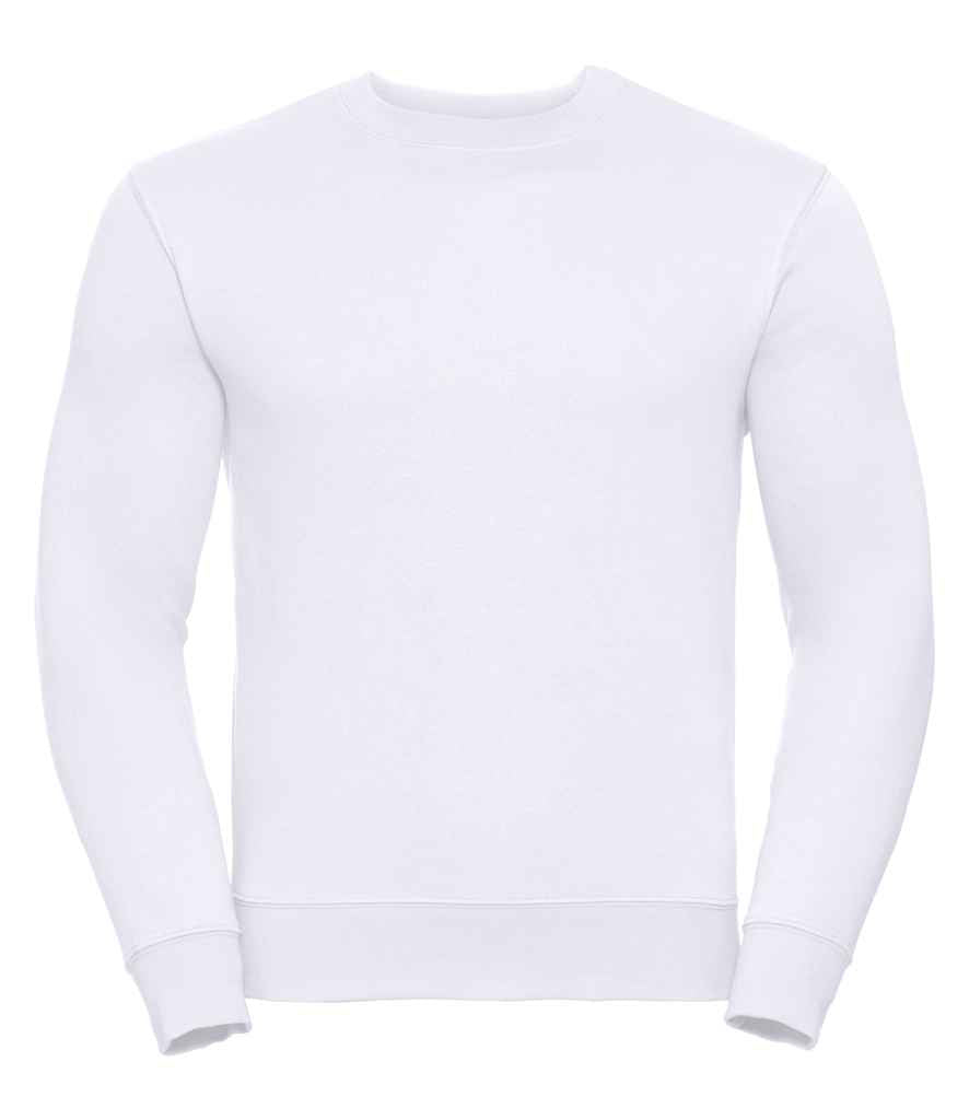 Russell Authentic Sweatshirt in White by Russell — Custom branded clothing by Print Press, featuring premium embroidery produced in our specialist print lab in the UK.