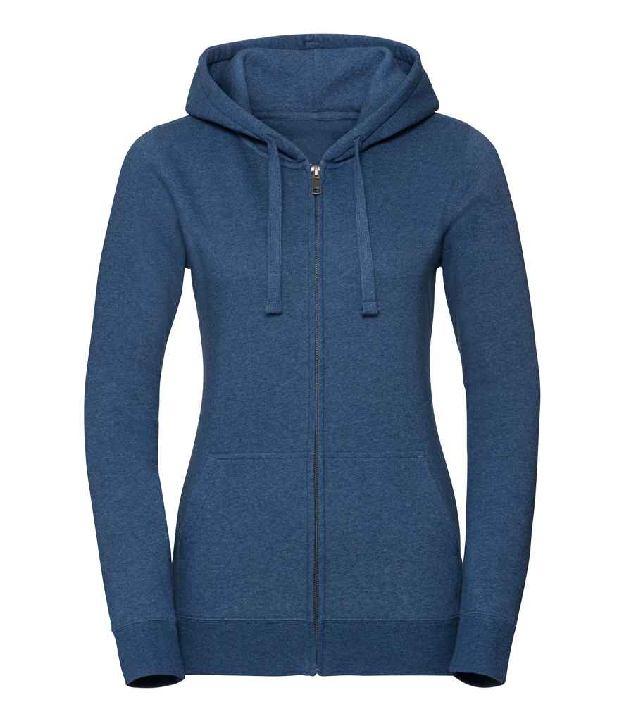 Russell Ladies Authentic Melange Zip Hoodie in Ocean Melange by Russell — Custom branded clothing by Print Press, featuring premium embroidery produced in our specialist print lab in the UK.