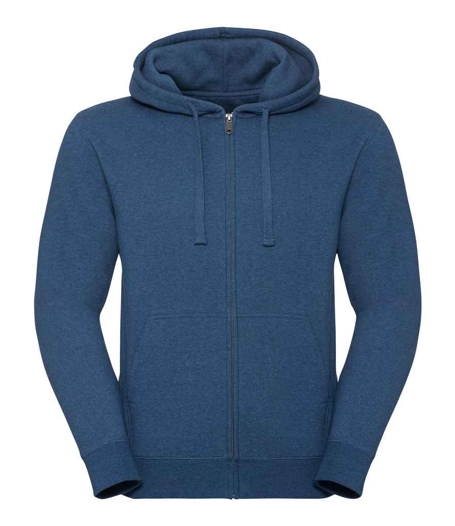 Russell Authentic Melange Zip Hoodie in Ocean Melange by Russell — Custom branded clothing by Print Press, featuring premium embroidery produced in our specialist print lab in the UK.