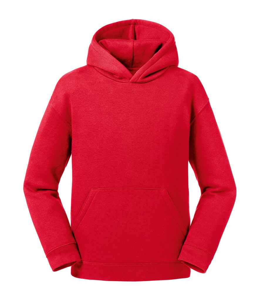 Russell Kids Authentic Hooded Sweatshirt in Classic Red by Russell — Custom branded clothing by Print Press, featuring premium embroidery produced in our specialist print lab in the UK.