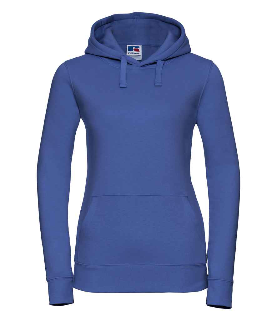 Russell Ladies Authentic Hooded Sweatshirt in Bright Royal by Russell — Custom branded clothing by Print Press, featuring premium embroidery produced in our specialist print lab in the UK.