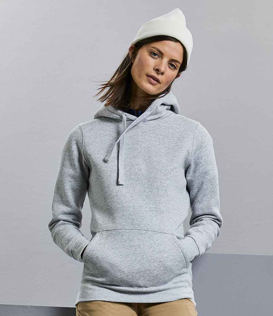 Russell Ladies Authentic Hooded Sweatshirt in Light Oxford by Russell — Custom branded clothing by Print Press, featuring premium embroidery produced in our specialist print lab in the UK.