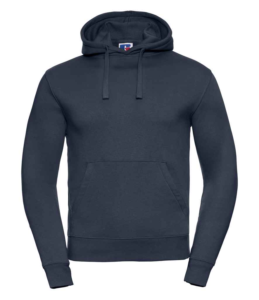 Russell Authentic Hooded Sweatshirt in French Navy by Russell — Custom branded clothing by Print Press, featuring premium embroidery produced in our specialist print lab in the UK.