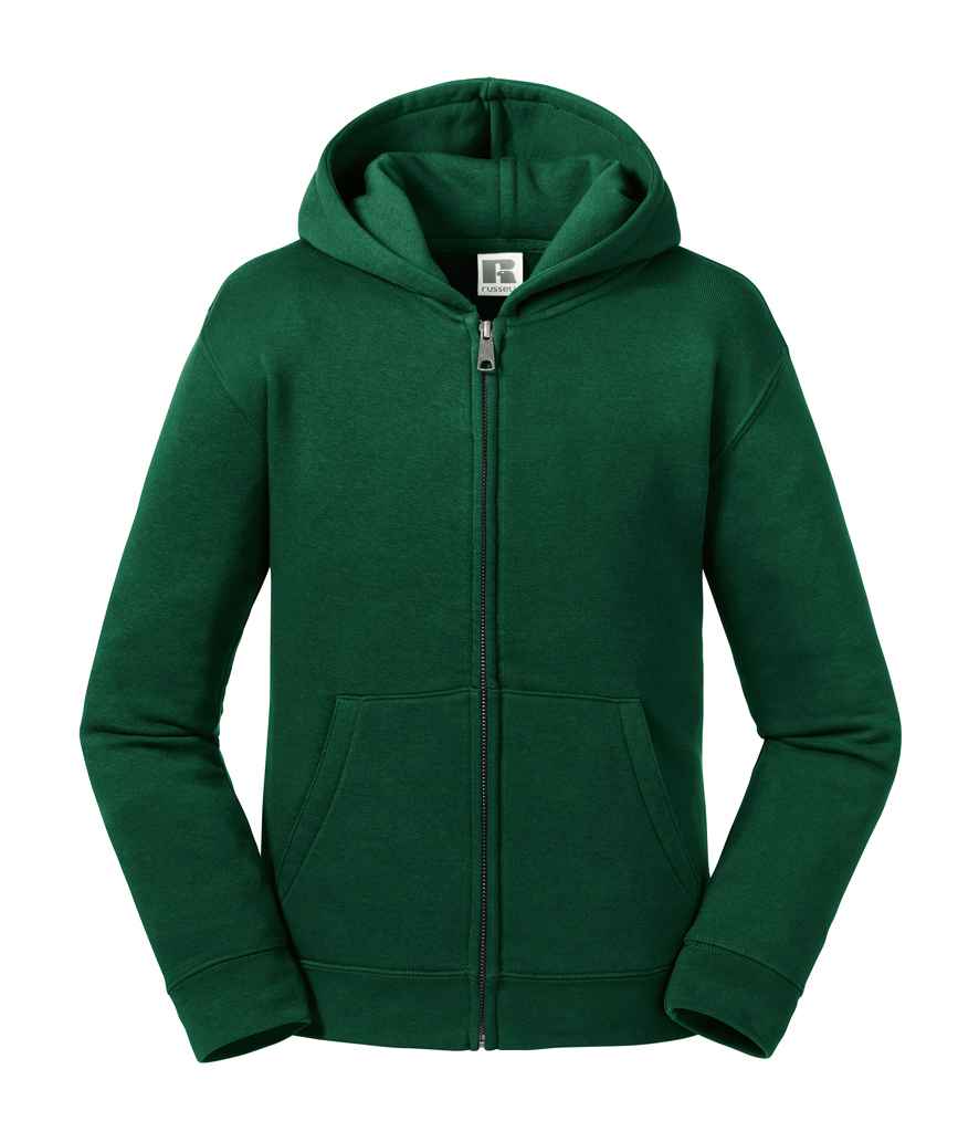 Russell Kids Authentic Zip Hooded Sweatshirt in Bottle Green by Russell — Custom branded clothing by Print Press, featuring premium embroidery produced in our specialist print lab in the UK.