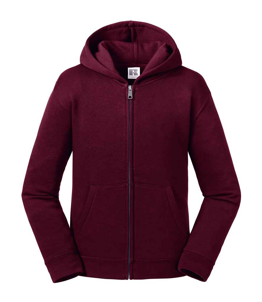 Russell Kids Authentic Zip Hooded Sweatshirt in Burgundy by Russell — Custom branded clothing by Print Press, featuring premium embroidery produced in our specialist print lab in the UK.
