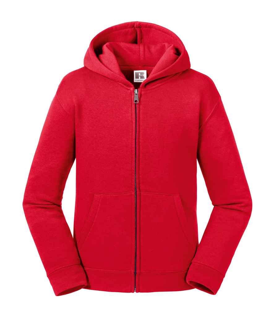 Russell Kids Authentic Zip Hooded Sweatshirt in Classic Red by Russell — Custom branded clothing by Print Press, featuring premium embroidery produced in our specialist print lab in the UK.