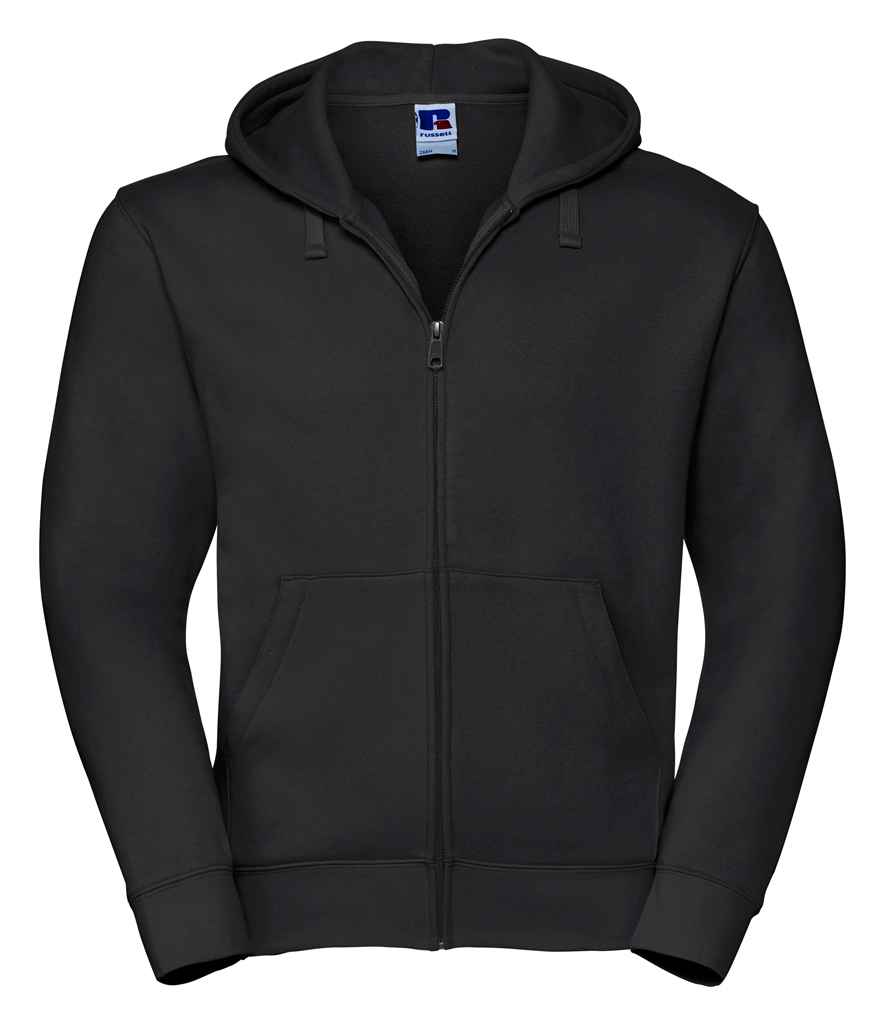 Russell Authentic Zip Hooded Sweatshirt in Black by Russell — Custom branded clothing by Print Press, featuring premium embroidery produced in our specialist print lab in the UK.