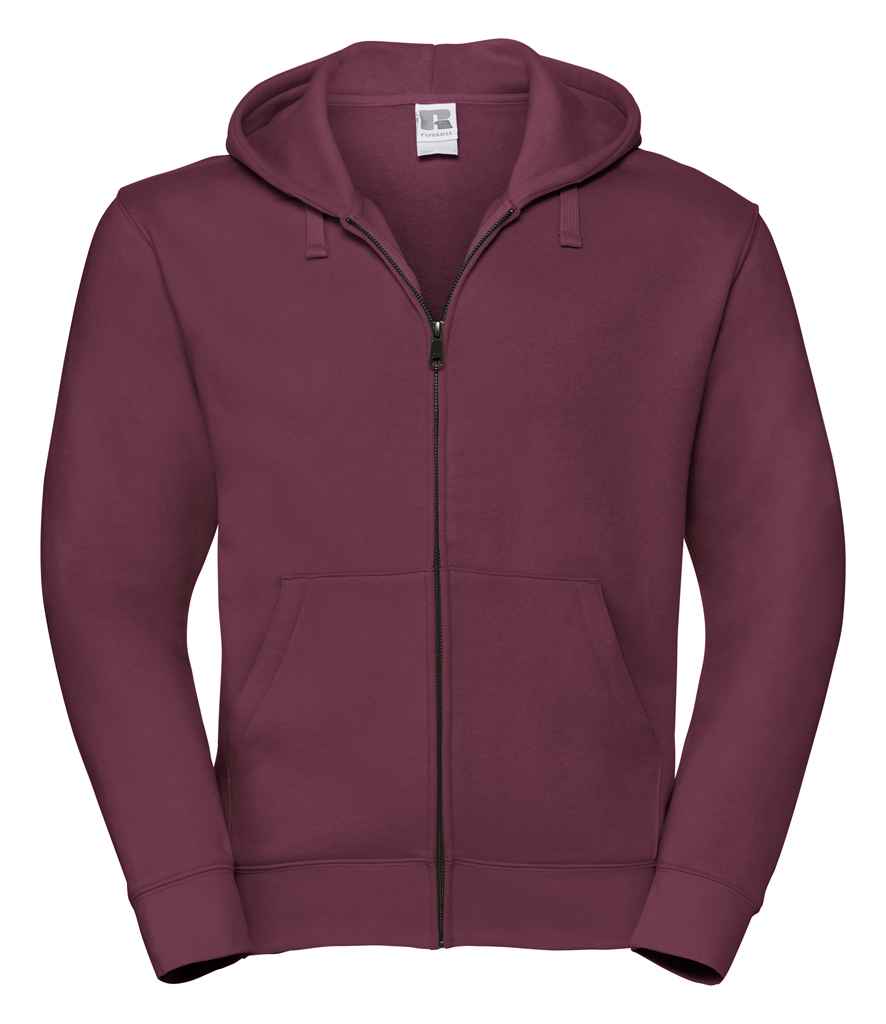 Russell Authentic Zip Hooded Sweatshirt in Burgundy by Russell — Custom branded clothing by Print Press, featuring premium embroidery produced in our specialist print lab in the UK.